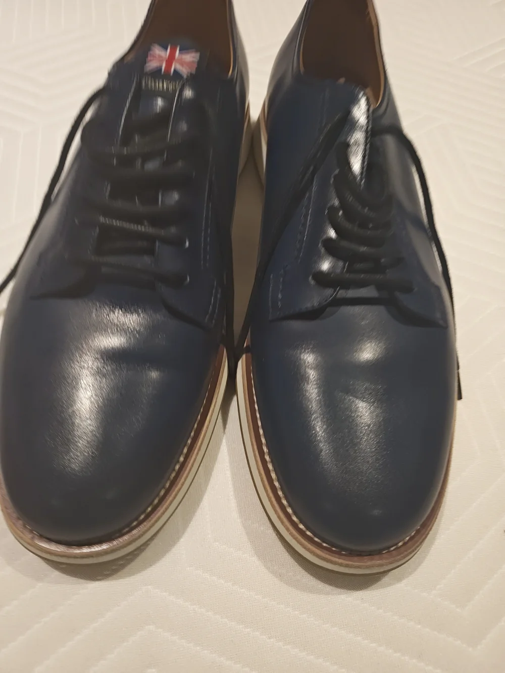 Church's Navy Leather Derby Shoes Size 10.5